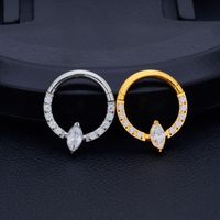 1 Piece Nose Rings & Studs Simple Style Classic Style Color Block Titanium Alloy Plating Inlay Zircon 18K Gold Plated Nose Rings & Studs main image 1