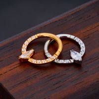 1 Piece Nose Rings & Studs Simple Style Classic Style Color Block Titanium Alloy Plating Inlay Zircon 18K Gold Plated Nose Rings & Studs main image 5