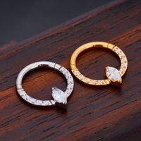 1 Piece Nose Rings & Studs Simple Style Classic Style Color Block Titanium Alloy Plating Inlay Zircon 18K Gold Plated Nose Rings & Studs main image 4