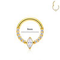 1 Piece Nose Rings & Studs Simple Style Classic Style Color Block Titanium Alloy Plating Inlay Zircon 18K Gold Plated Nose Rings & Studs sku image 2