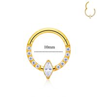 1 Piece Nose Rings & Studs Simple Style Classic Style Color Block Titanium Alloy Plating Inlay Zircon 18K Gold Plated Nose Rings & Studs sku image 4
