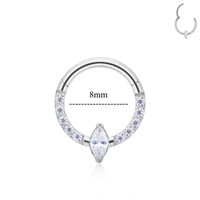 1 Piece Nose Rings & Studs Simple Style Classic Style Color Block Titanium Alloy Plating Inlay Zircon 18K Gold Plated Nose Rings & Studs sku image 1