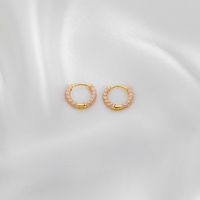 1 Pair Casual Simple Style Commute Circle Round Painted Enamel Copper Earrings sku image 2