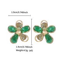1 Pair XUPING Sweet Geometric Flower Inlay 304 Stainless Steel Artificial Gemstones 18K Gold Plated Drop Earrings Ear Studs sku image 1