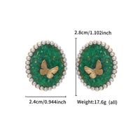 1 Pair XUPING Sweet Geometric Flower Inlay 304 Stainless Steel Artificial Gemstones 18K Gold Plated Drop Earrings Ear Studs sku image 3