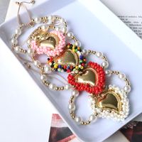 Wholesale Vintage Style Simple Style Heart Shape Copper Beaded Plating 18K Gold Plated Bracelets main image 8