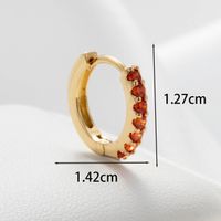 1 Piece Casual Simple Style Cherry Flower Inlay Copper Zircon Ear Studs main image 2