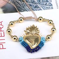 Copper 18K Gold Plated Vintage Style Simple Style Beaded Plating Heart Shape Bracelets main image 7