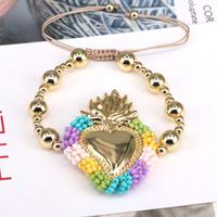 Copper 18K Gold Plated Vintage Style Simple Style Beaded Plating Heart Shape Bracelets main image 6