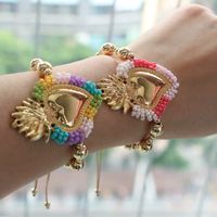 Copper 18K Gold Plated Vintage Style Simple Style Beaded Plating Heart Shape Bracelets main image 2