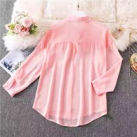 Women's Blouse Long Sleeve Blouses Transparent Simple Style Solid Color main image 4