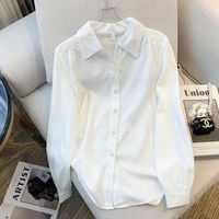 Women's Blouse Long Sleeve Blouses Simple Style Solid Color main image 2