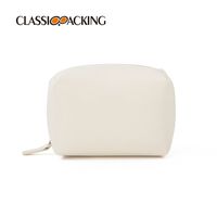 Casual Solid Color Pu Leather Storage Bag Makeup Bags sku image 1