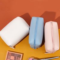 Casual Solid Color Pu Leather Storage Bag Makeup Bags main image 3