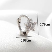 1 Piece Casual Simple Style Water Droplets Flower Chain Inlay Copper Zircon Ear Studs main image 3