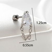 1 Piece Casual Simple Style Water Droplets Flower Chain Inlay Copper Zircon Ear Studs main image 4