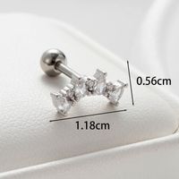 1 Piece Casual Simple Style Water Droplets Flower Chain Inlay Copper Zircon Ear Studs main image 5