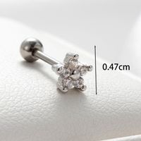 1 Piece Casual Simple Style Water Droplets Flower Chain Inlay Copper Zircon Ear Studs main image 2