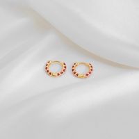 1 Pair Casual Simple Style Commute Circle Round Painted Enamel Copper Earrings sku image 4