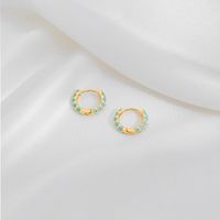 1 Pair Casual Simple Style Commute Circle Round Painted Enamel Copper Earrings main image 6