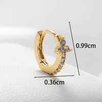 1 Piece Casual Simple Style Shell Inlay Copper Zircon Ear Studs main image 2