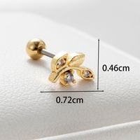 1 Piece Casual Simple Style Shell Inlay Copper Zircon Ear Studs main image 3