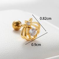 1 Piece Casual Simple Style Shell Inlay Copper Zircon Ear Studs main image 4