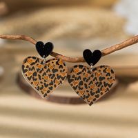 1 Pair Vacation Simple Style Heart Shape Printing Arylic Drop Earrings main image 5