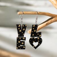 1 Pair Vacation Simple Style Heart Shape Printing Arylic Drop Earrings sku image 4