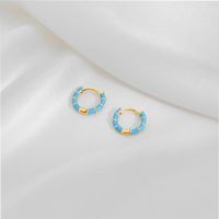 1 Pair Casual Simple Style Commute Circle Round Painted Epoxy Copper Earrings main image 9