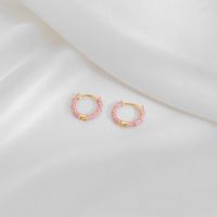 1 Pair Casual Simple Style Commute Circle Round Painted Epoxy Copper Earrings sku image 2