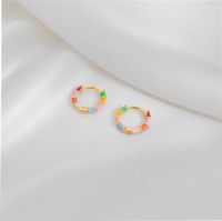 1 Pair Casual Simple Style Commute Circle Round Painted Epoxy Copper Earrings main image 8
