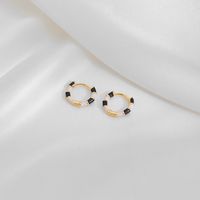 1 Pair Casual Simple Style Commute Circle Round Painted Epoxy Copper Earrings sku image 8