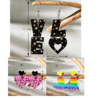 1 Pair Vacation Simple Style Heart Shape Printing Arylic Drop Earrings main image 10