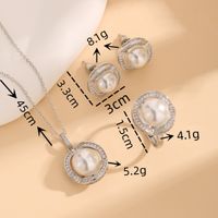 Copper 18K Gold Plated Glam Luxurious Plating Inlay Solid Color Pearl Zircon Rings main image 2