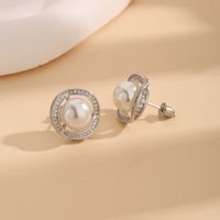 Copper 18K Gold Plated Glam Luxurious Plating Inlay Solid Color Pearl Zircon Rings main image 3