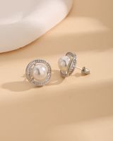 Copper 18K Gold Plated Glam Luxurious Plating Inlay Solid Color Pearl Zircon Rings sku image 3