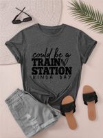 Women's T-shirt Short Sleeve T-Shirts Round Casual Letter main image 7