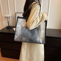 Women's Large PVC Solid Color Basic Classic Style Square Open Jelly Bag main image 3