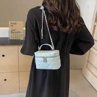 Women's Pu Solid Color Classic Style Sewing Thread Zipper Box Bag main image 5
