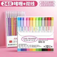 1 Set Solid Color Learning Daily Plastic Preppy Style Fluorescent Pen sku image 5