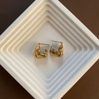 1 Pair Simple Style Classic Style Solid Color Plating Titanium Steel 18K Gold Plated Ear Studs sku image 1