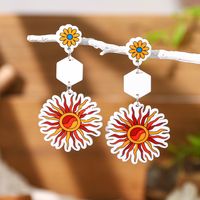 1 Pair Simple Style Classic Style Flower Butterfly Printing Arylic Drop Earrings main image 5