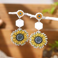 1 Pair Simple Style Classic Style Flower Butterfly Printing Arylic Drop Earrings main image 3