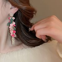 1 Pair Elegant Sweet Flower Patchwork Arylic Drop Earrings main image 4
