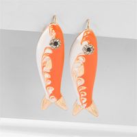 1 Pair Casual Simple Style Fish Inlay Alloy Rhinestones Drop Earrings main image 1