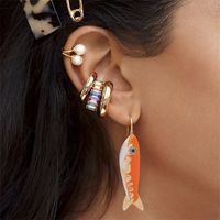 1 Pair Casual Simple Style Fish Inlay Alloy Rhinestones Drop Earrings main image 3