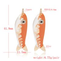 1 Pair Casual Simple Style Fish Inlay Alloy Rhinestones Drop Earrings main image 2