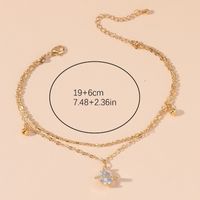 Beach Tropical Geometric 18K Gold Plated Zircon Copper Wholesale Anklet main image 2