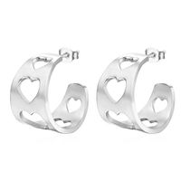 1 Pair Simple Style Classic Style Solid Color Hollow Out 201 Stainless Steel Ear Studs main image 4